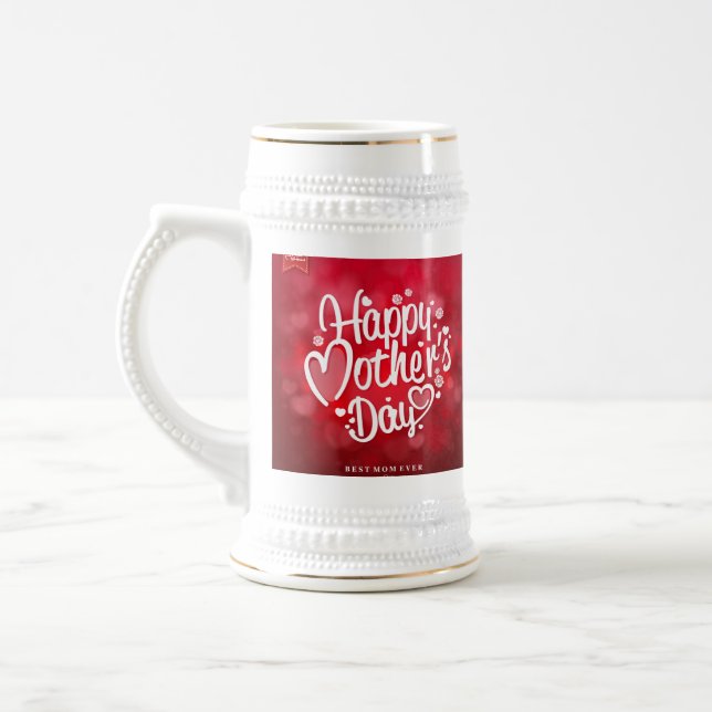 Chope À Bière Joyeuse typographie de la fête des mères-23534 (Gauche)