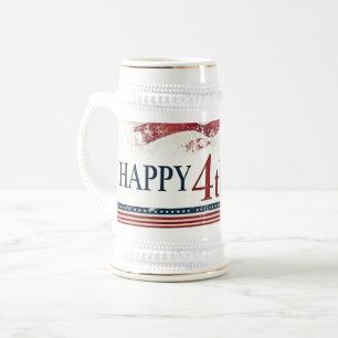 Chope À Bière Joyeux 4 juillet - Drapeau américain design vintag