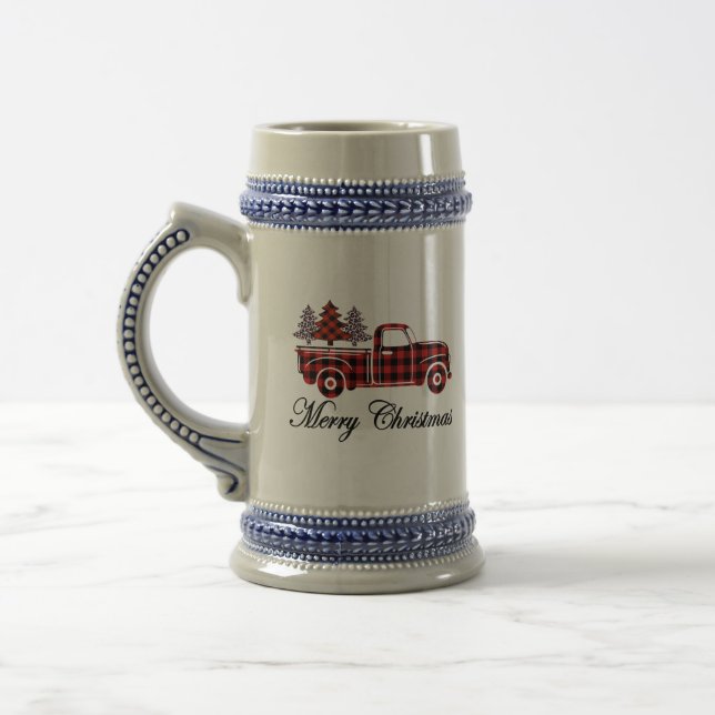 Chope À Bière Joyeux Camion de Noël Cheetah Trees (Gauche)