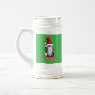Chope À Bière Joyeux Noël Gnome tenant un verre de sec Irlandais