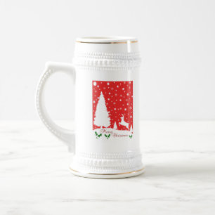 Chope À Bière Joyeux Noël Snowflakes hiver