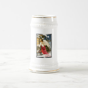 Chope À Bière Joyeux Noël Vintage Noël Angel Design