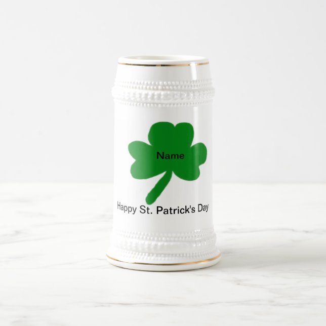Chope À Bière Joyeux Saint Patrick Personnaliser de jour Votre n (Centre)