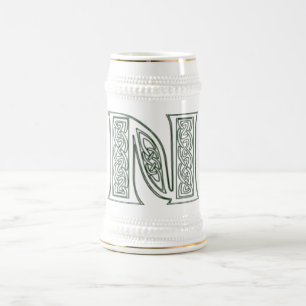 Chope À Bière KRW - N - Stein décoré d'un monogramme celtique
