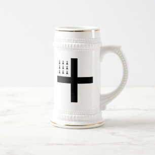Chope À Bière La Bretagne Stein - croix et hermine noires