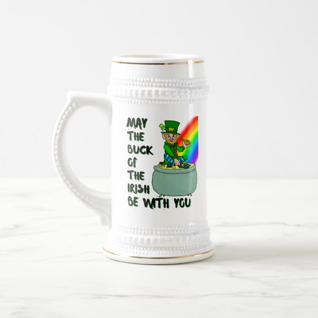 Chope À Bière La chance de la coutume irlandaise St Patrick's Be (Gauche)