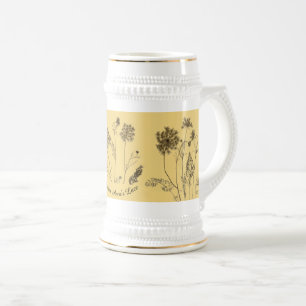 Chope À Bière La dentelle de la reine Anne sur un Stein