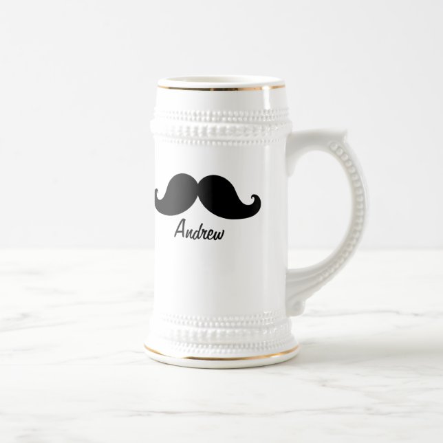 CHOPE À BIÈRE LA MEILLEURE MOUSTACHE NOIRE PERSONNALISÉE (Droite)