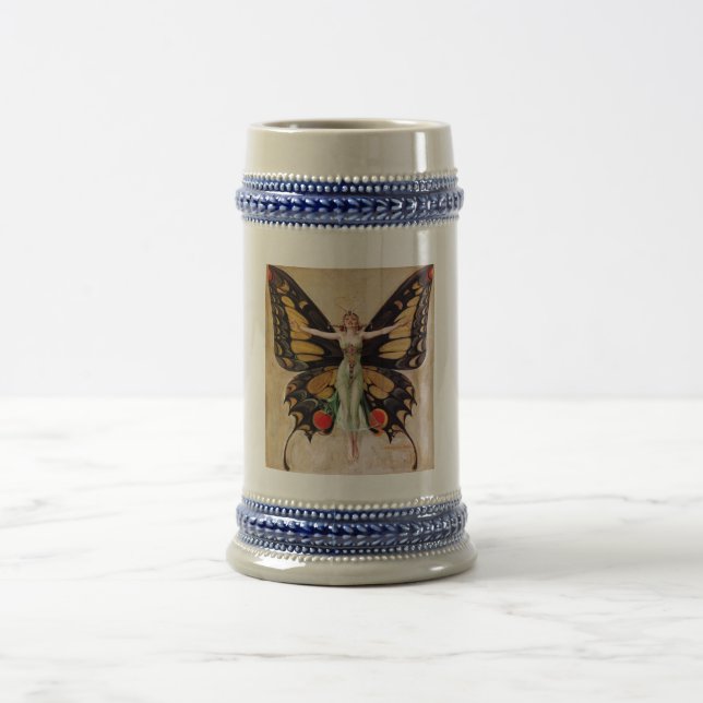 Chope À Bière La métamorphose de la fille Flapper au papillon 19 (Centre)