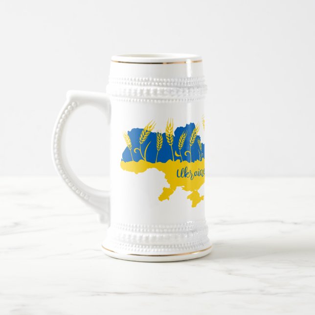 Chope À Bière La typographie ukrainienne et l'oreille au blé sur (Gauche)