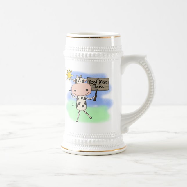 Chope À Bière La vache a lu plus de livres (Droite)