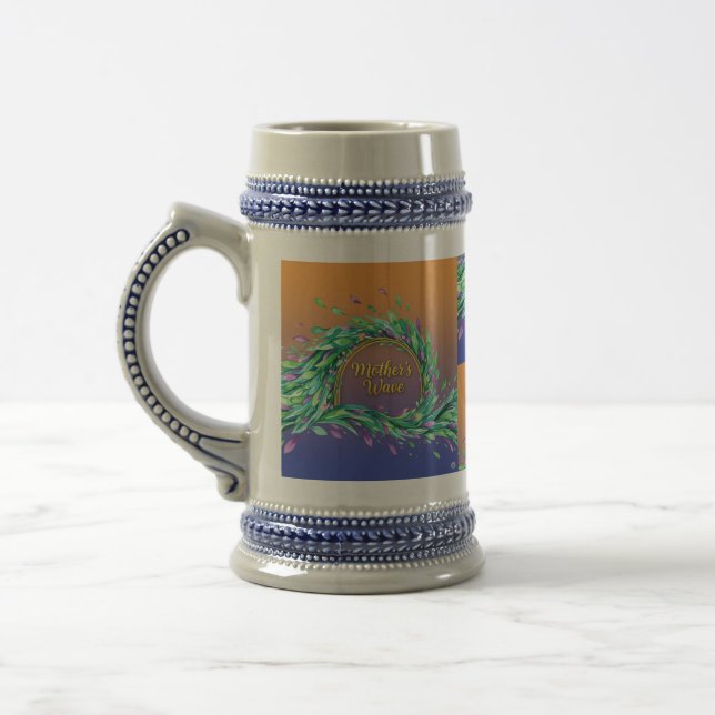 Chope À Bière La vague audacieuse de fleurs de la mère (Gauche)