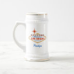 Chope À Bière Las Vegas Bachelorette Party Custom Beer Stein<br><div class="desc">Préparez-vous pour un mariage de Las Vegas mémorable avec ces steins de bière personnalisables pour la fête de la bachelorette.</div>