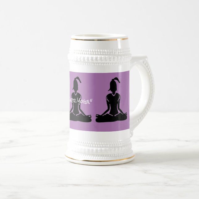 Chope À Bière Lavande et or Stein - Bière Yoga Stein (Devant droit)