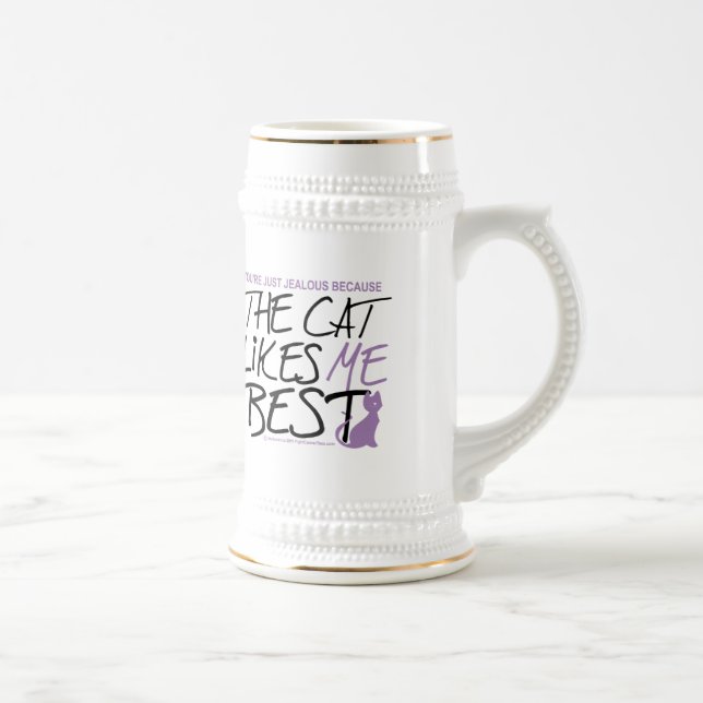 Chope À Bière Le chat m'aime meilleur (Droite)