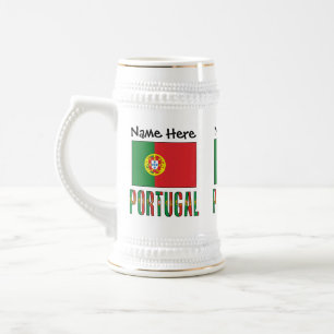Chope À Bière Le Portugal et le Portugal avec votre nom