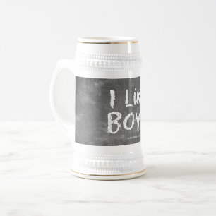 Chope À Bière Le SlipperyJoe's J'aime les garçons tableau noir s