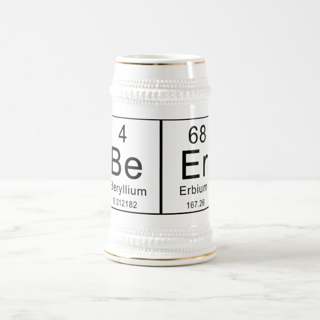 Chope À Bière Le Tableau périodique orthographie la bière ! (Centre)