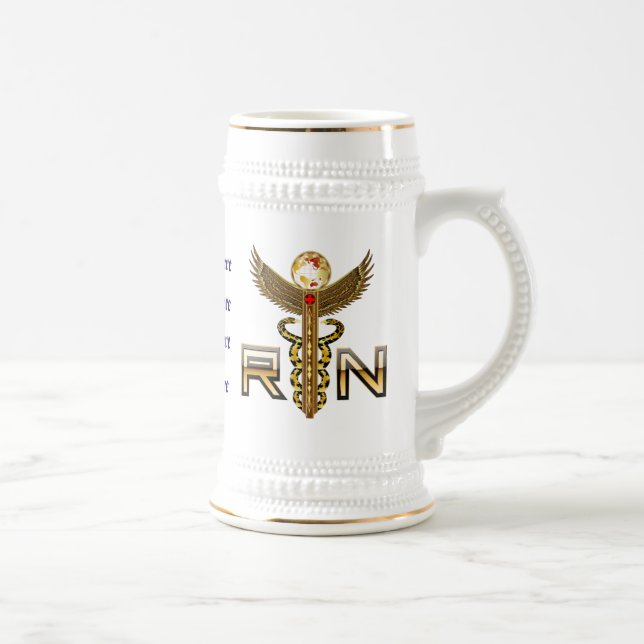 Chope À Bière L'engagement de RN de caducée d'infirmières a (Droite)