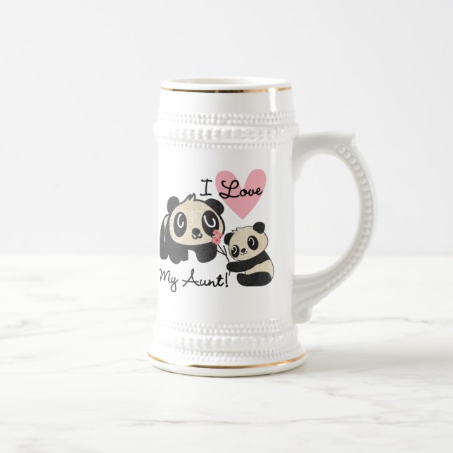 Chope À Bière Les pandas I aiment ma tante (Droite)