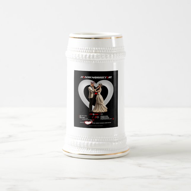 Chope À Bière Les voeux du mariage moderne (Centre)