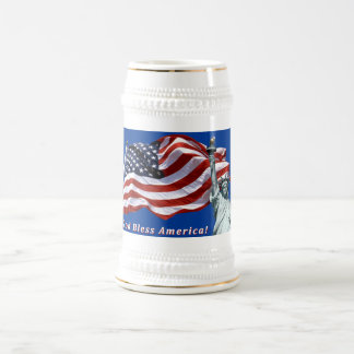 Chope À Bière Liberté Stein de drapeau des USA - Dieu bénissent