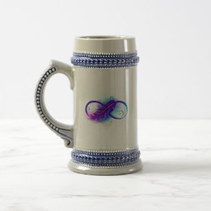 Chope À Bière L'infini avec plume violette