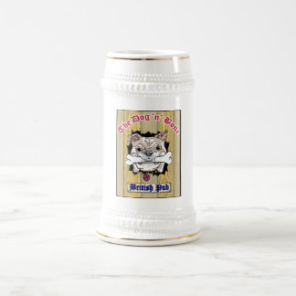 Chope À Bière Logo de Stein de bière d'os du chien N au centre