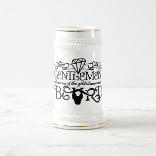 Chope À Bière Logo doré de noir de barbe - Stein