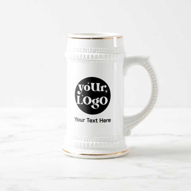 Chope À Bière Logo simple et commerce de texte (Droite)