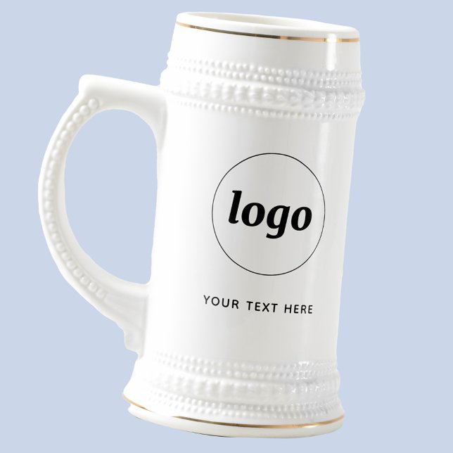 Chope À Bière Logo simple et promotion de l'entreprise textuelle (Simple logo with custom text business branding promotional mug)