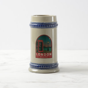 Chope À Bière Londres Angleterre Retro Travel Art Vintage