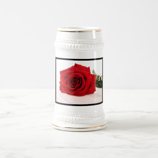 Chope À Bière Longue bière Stein de rose rouge de tige (Centre)