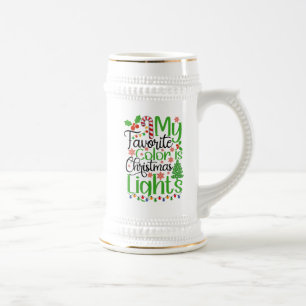 Chope À Bière Ma couleur préférée est Christmas Lights-55667