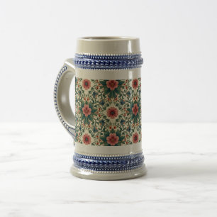 Chope À Bière Magie des fleurs boho - dans des nuances de vert e