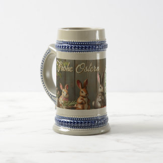 Chope À Bière Magie du printemps avec fleurs et bonheur de lapin