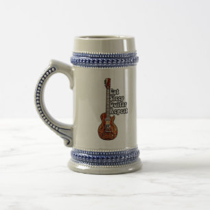 Chope À Bière Manger dormir guitare répéter. vintage coloré