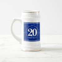 Marbre Bleu Élégant 20 Anniversaire du travail
