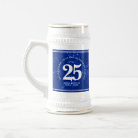 Marbre Bleu Élégant 25 Anniversaire Du Travail