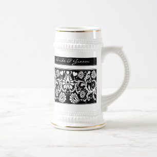 Chope À Bière Mariage Floral Vintage Changement à Toute Couleur