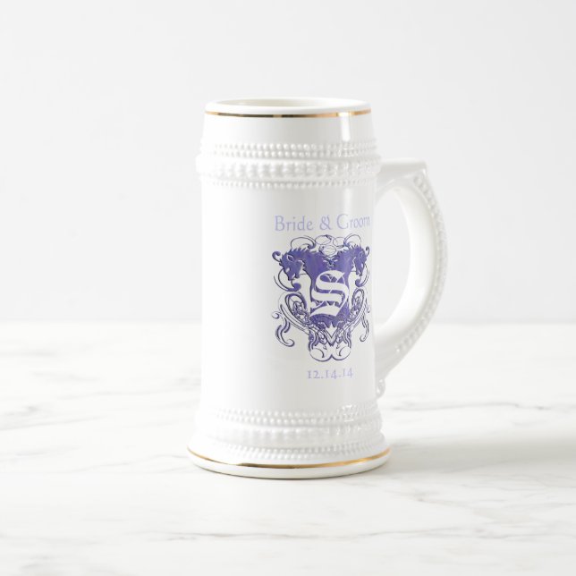 Chope À Bière Mariage Renaissance Lion Rampant (Devant droit)