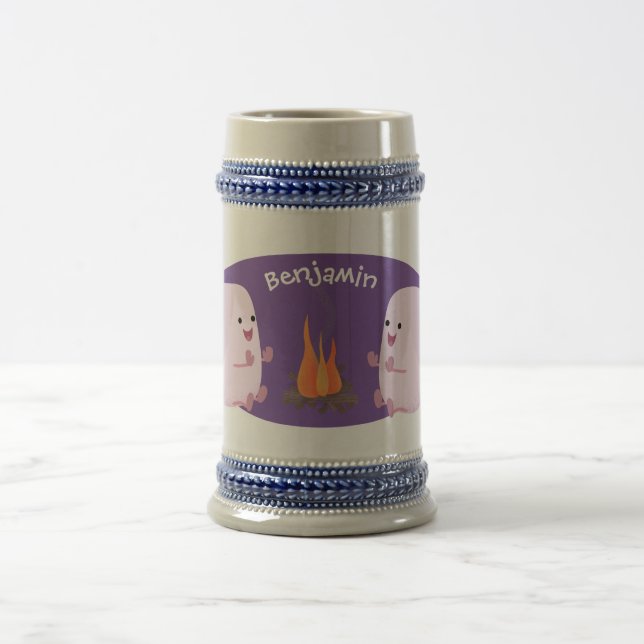 Chope À Bière Marshmallows mignons roses par dessin animé sur le (Centre)