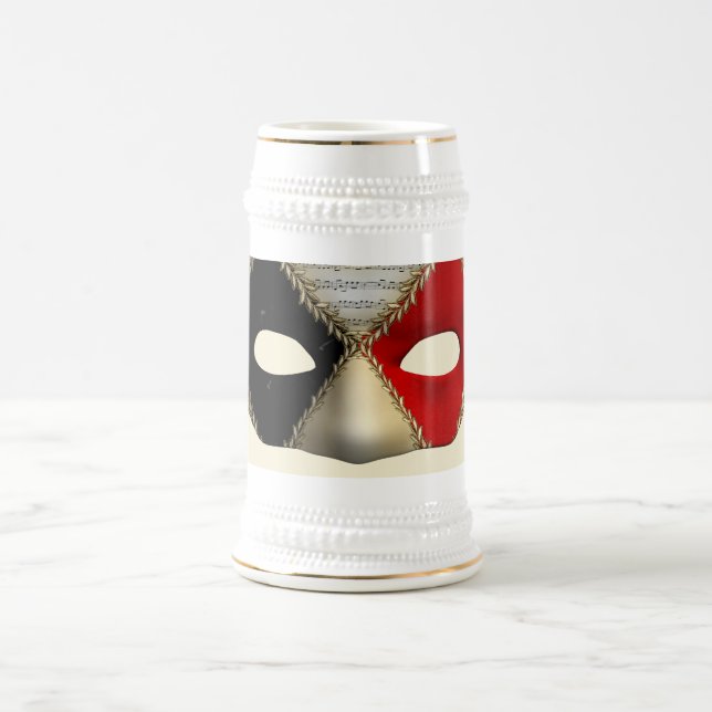 Chope À Bière Masque de Mascarade Élégant pour Soirée Carnaval A (Centre)