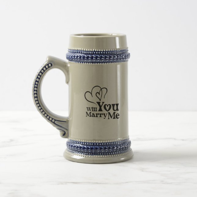 Chope À Bière Me marierez-vous - Drôle Mariage Proposition (Gauche)