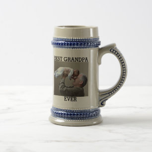Chope À Bière Meilleur Grand-Père Jamais Photo Personnalisée Cré