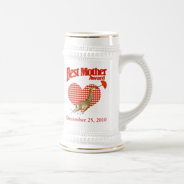 Chope À Bière Meilleur Mère Prix Giraffe Stein avec Coeurs (Droite)