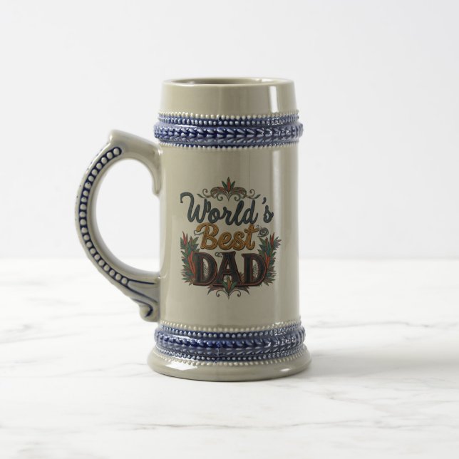 Chope À Bière Meilleur papa du monde 22 oz Stein (Gauche)