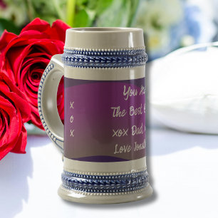 Chope À Bière Meilleur papa jamais Cadeau Nom de script Rustic C