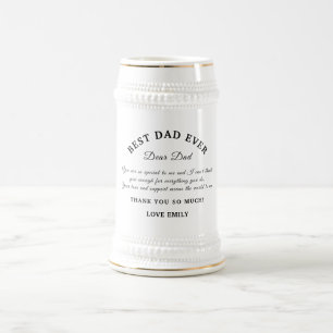 Chope À Bière Meilleur papa jamais noir de fille