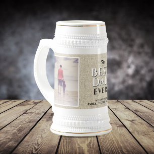 Chope À Bière Meilleur Papa Rustique Photo Fête des Pères 